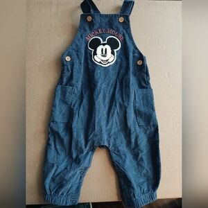 Vintage Mickey Mouse Kids Blue Overalls